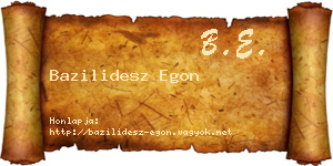 Bazilidesz Egon névjegykártya